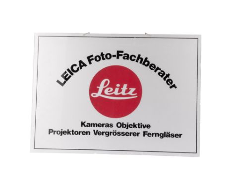 A Large Leica Foto-Fachberater Advertising Sign, plastic, marked to front 'Leica Foto-Fachberater Kameras Objektive Projektor