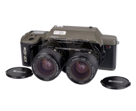 A RBT 3D x2 Stereo 35mm SLR Camera, based on Ricoh KR-10M, with two Ricoh Rikenon P Zoom f/3.5-5.6 28-80mm lenses, serial nos