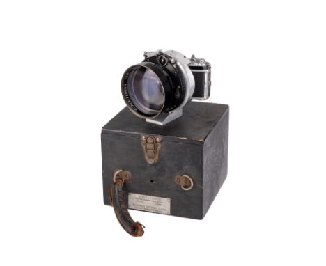 A Farrand Super-Farron f/0.87 75mm Lens, black, modified into an Ihagee Exakta body, lens body, VG, elements, F-VG, some ligh