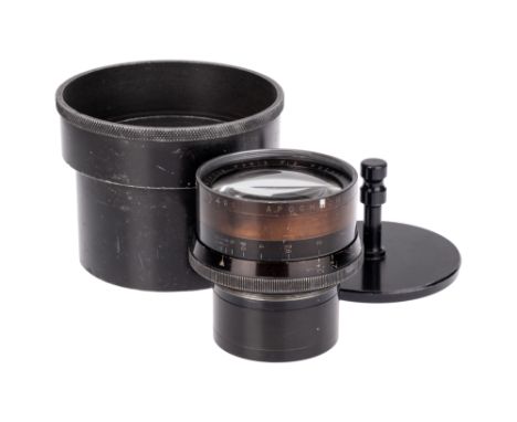 A Kinoptik Apochromat Focale f/2 100mm Lens, black, serial no. 9491, body, G, elements, G, some marks to the front element an