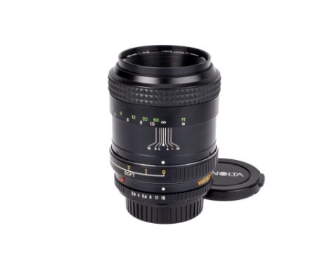 A Minolta Varisoft Rokkor f/2.8 85mm Lens, black, serial no. 1404731, body, VG-E, elements, VG, some very light internal haze