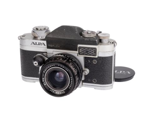 A Pignons Alpa Mod.6c Reflex SLR Camera, 1960-69, chrome, serial no. 42978, with Schneider Alpa-Curtagon f/2.8 35mm lens, bla