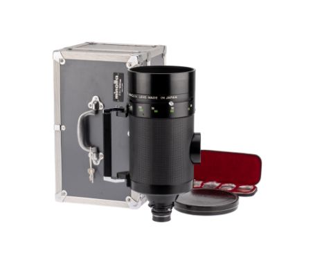 A Minolta RF Rokkor-X f/11 1600mm Lens, black, serial no. 1015601, body, VG-E, elements, VG, some haze to rear elements, comp