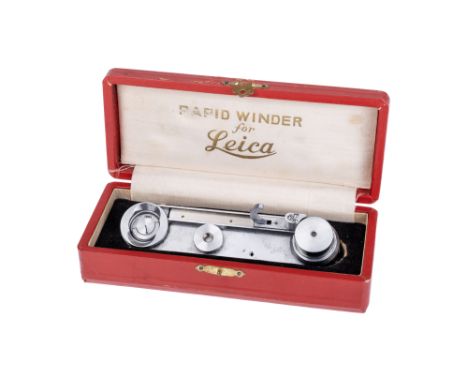 A Japanese 'Leica SCHOO Rapid Winder' Copy, chrome, body, F-G, in working order, complete with maker's original boxNotes: A b