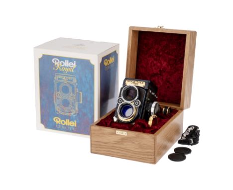 A Rollei Rolleiflex 2.8 GX Urushi Royal Edition TLR Medium Format Camera, 1995, blue marble paint/brown snakeskin, serial no.