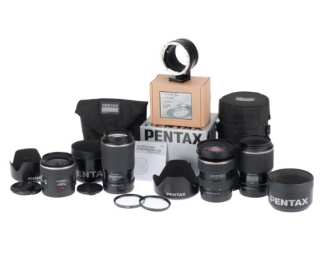 A Pentax-FA / DFA 645 Lens Set for Fujifilm GFX Cameras, including Pentax-DFA 645 f/2.8 55mm lens, black, serial no. 4258874,