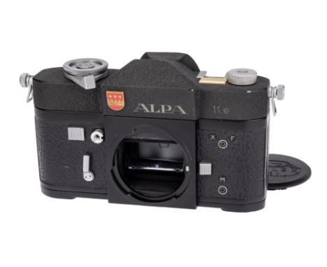 A Pignons Alpa 11e SLR Camera Body, 1971-75, black, serial no. 57937, body, VG, shutter working