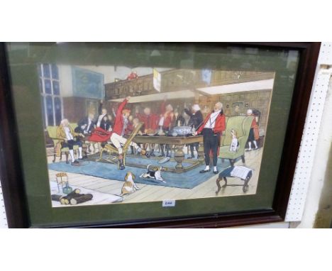 A print after Cecil Aldin, A Huntsmans Dinner 16'' x 25''