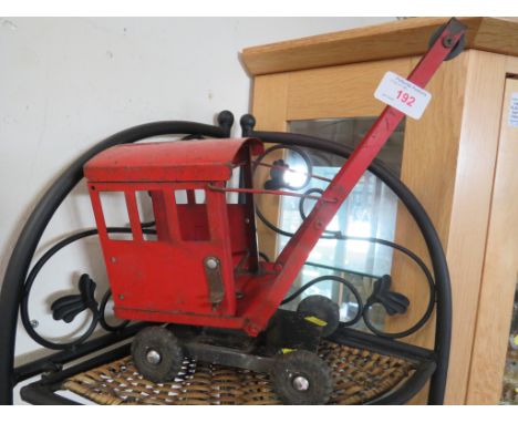 VINTAGE TRIANG TIN PLATE TOY CRANE (SOLD AS ANTIQUE ITEM ONLY)