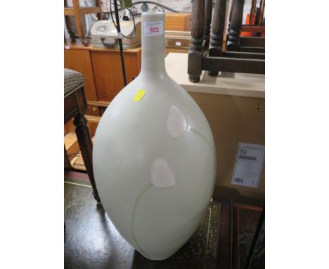 LARGE CERAMIC BOTTLE VASE WITH STYLIZED FLOWERS