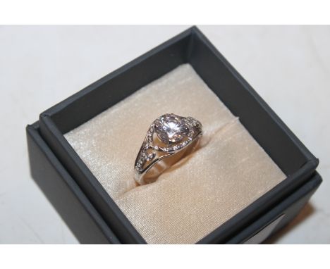 A 925 silver and cubic zirconia set ring