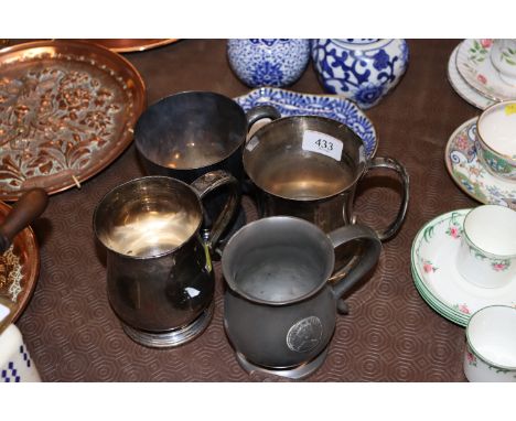 Four vintage tankards