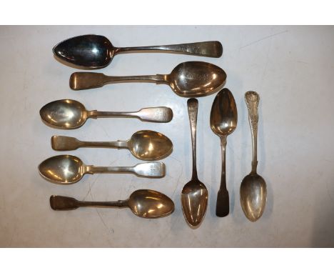 Nine various silver spoons, approx. total weight 409gms 