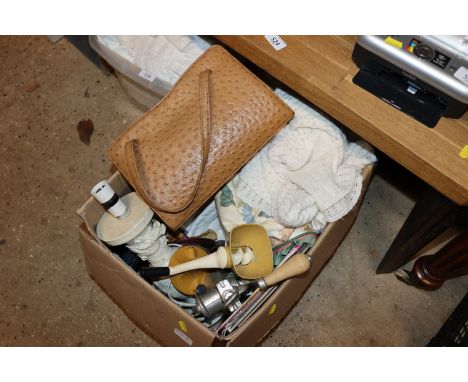 A box of various kitchenalia etc.