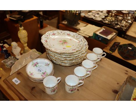 A quantity of Coalport and other rose decorated porcelain