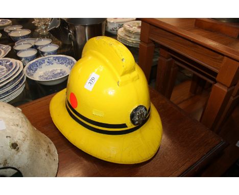 A vintage fireman's helmet