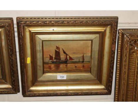 British School oil on canvas, late 19th Century seascape with boats