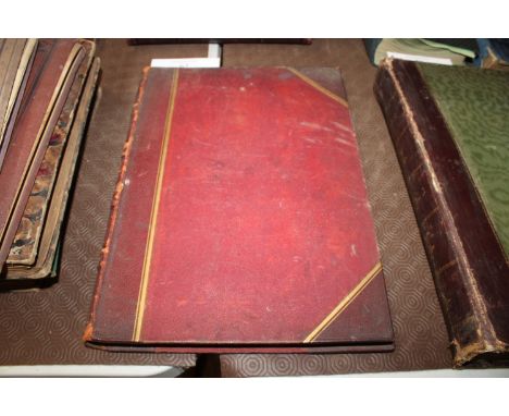 A Victorian scrap album containing numerous coloured prints, watercolours etc.