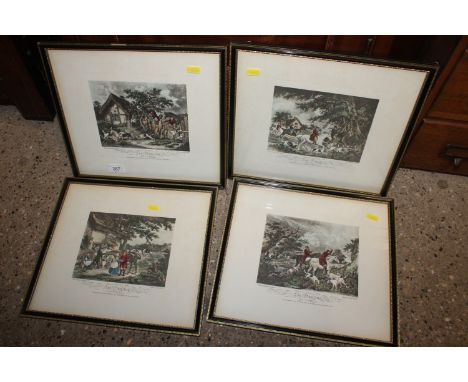 After George Morland four fox hunting prints