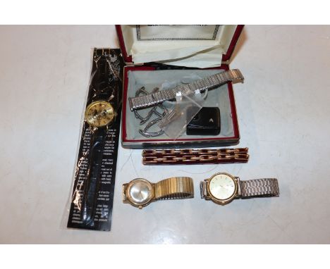 An Ancre automatic 25 Ruby Incabloc wrist watch; other wrist watches; expanding bracelets; and a miniature Bary electronic al