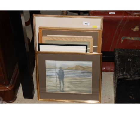 A collection of miscellaneous watercolours and prints