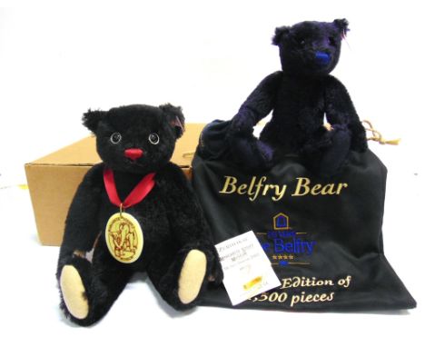 TWO STEIFF COLLECTOR'S TEDDY BEARS  comprising 'Margarete Steiff Museum Bear 2002' (EAN 671111), black, limited edition no.16