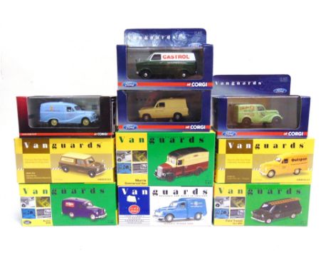 TEN 1/43 SCALE VANGUARDS DIECAST MODEL LIGHT COMMERCIAL VEHICLES  each mint or near mint and boxed (unchecked for self-fit an