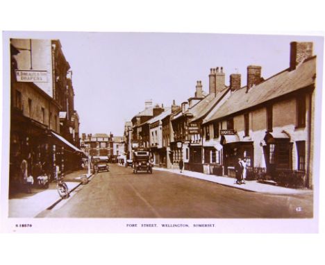 POSTCARDS - WELLINGTON, SOMERSET  Approximately fifty-three cards, comprising real photographic views of Fore Street, Welling