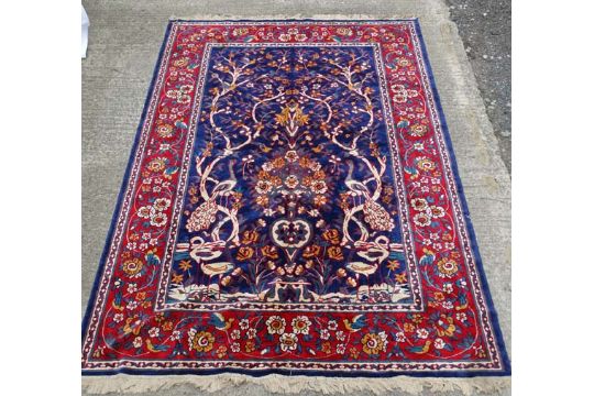 Rug / Carpet : a Large 20thC Sarook Kashan ( Silk ) rug , with tree of