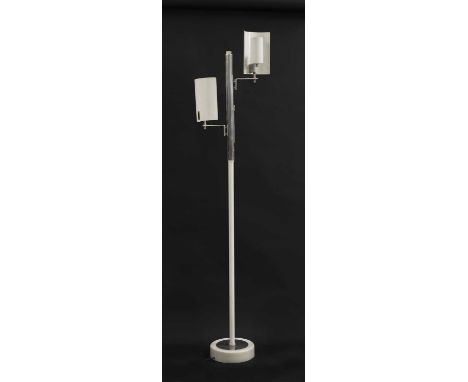 An Italian white enamelled two-light standard lamp,155cm high