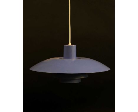 A 'PH4' light pendant,designed by Poul Henningsen for Louis Poulsen, in blue,40cm diameterCondition report: Knocks to the edg