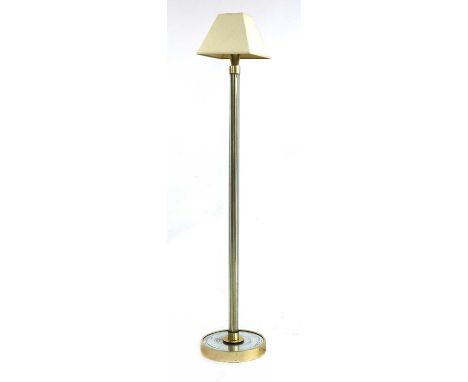 An Art Deco-style standard lamp,mounted with glass rods and a mirrored and brass-mounted plinth, later shade,163cm highCondit