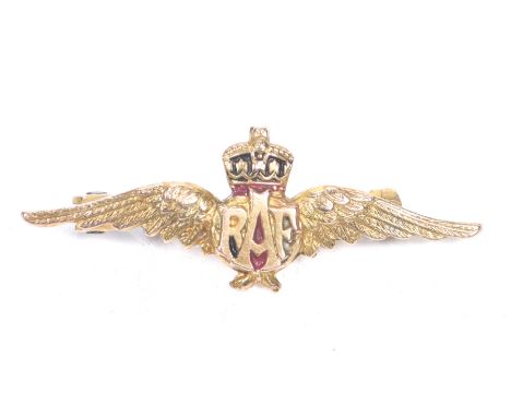 A 9k gold RAF sweetheart broochWith enamel detail, weight approx. 1.7g