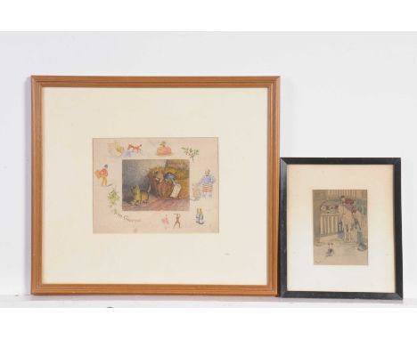 After Frank Paton (British 1856-1909) colour etching "Merry Christmas"Signed in pencil lower left corner, 18x23cm, framed and