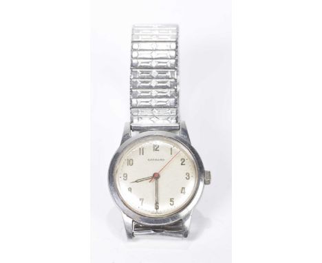 Garrard: A stainless steel manual wind wristwatchTo an expandable strap, the reverse engraved   CONDITION REPORT:  Wright Mar