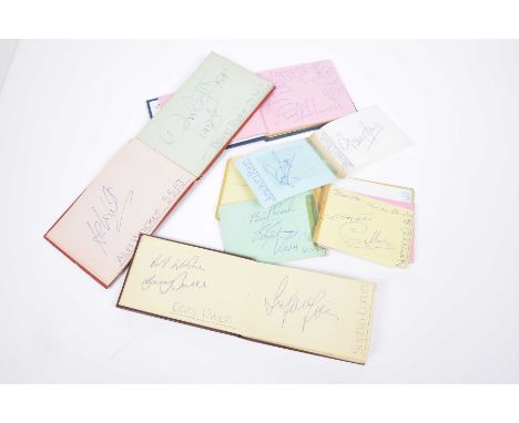 Four autograph albums, containing sporting and theatrical autographs To include Julie Goodyear, Jerry Marsden, James Last, Ji
