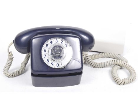 A Queen Elizabeth II 1977 Silver Jubilee blue telephoneWith central Jubilee cartouche, surrounded by dial, comes complete wit