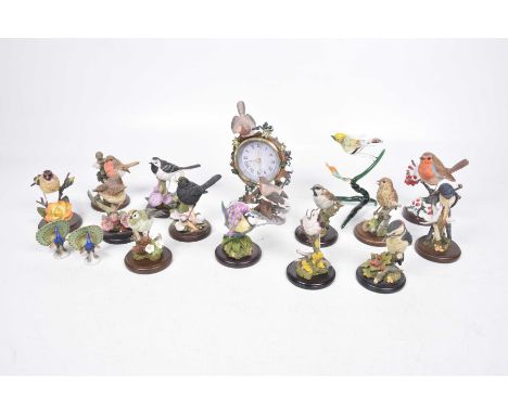 A collection of Wanbury Mint and country artist bird studies Including a mounted clock with robin design, together with thirt