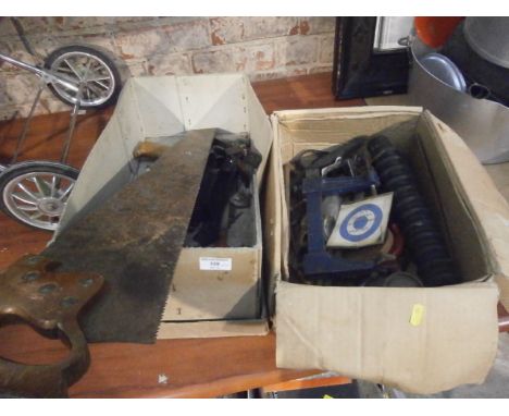 2 boxes of vintage tools