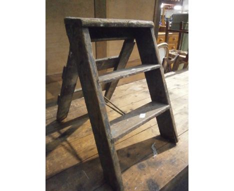 pair of vintage wooden steps