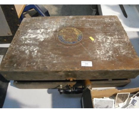 vintage woodcased printing plate and roller