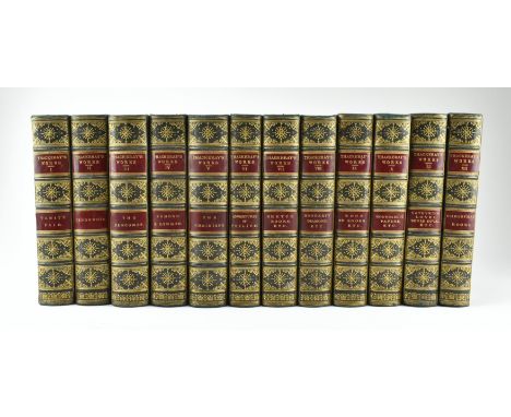 Bindings. Thackeray, William Makepeace. 1878-79 The Works of William Makepeace Thackeray in Twelve Volumes. Publ. Smith, Elde
