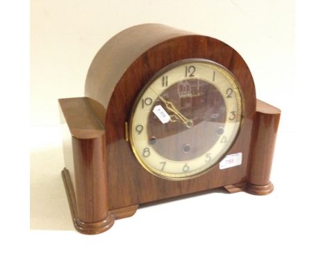 VEDETTE WALNUT WESTMINSTER CHIME MANTEL CLOCK      E5