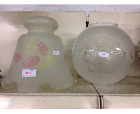 TWO GLASS LIGHT SHADES     J5
