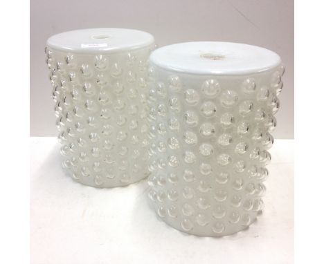PAIR GLASS LIGHT SHADES. H25CM