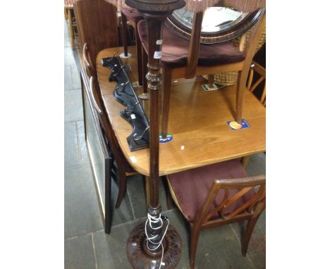 TURNED AND CARVED MAHOGANY LAMP STANDARD