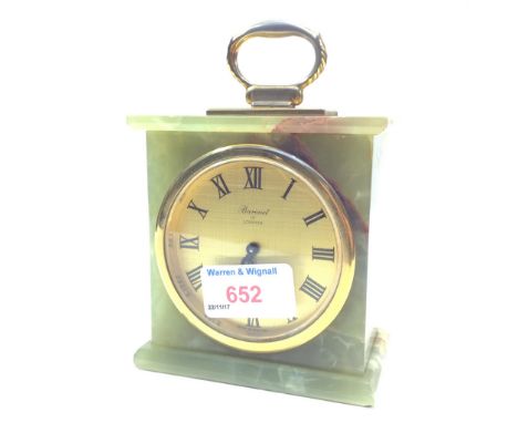 ONYX CARRIAGE CLOCK BY BARONET LONDON 14CM
