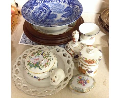 RIBBON PLATES, SPODE DISH ETC.         D2