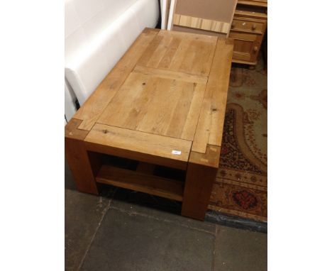 A LIGHT OAK MODERN COFFEE TABLE
