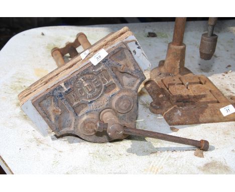 A British made carpenter's bench vice.